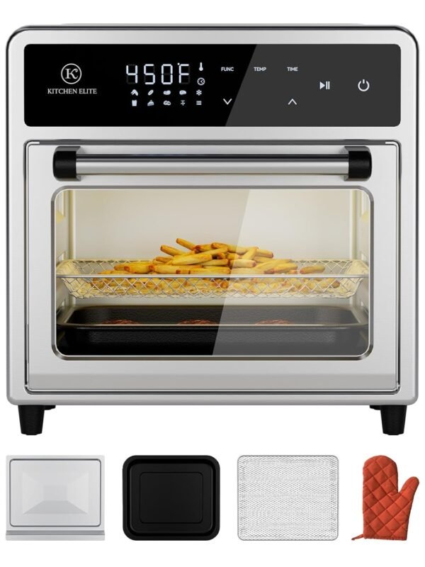 Air Fryer Toaster Oven Combo,10-in-1 12.6QT Compact Countertop Oven,9 Touch Screen Presets & 1 DIY Function,Easy Digital Controls,4 Accessories Included,Stainless Steel,Kitchen...