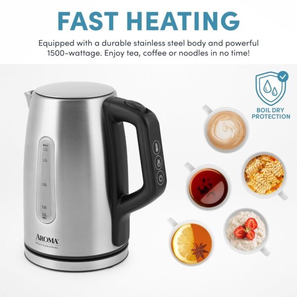 AROMA Electric Kettle Review Rapid Boil Programmable Stainless Steel AWK-1810SD