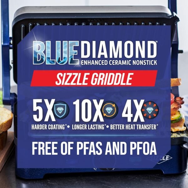 Blue Diamond Sizzle Griddle Review Best Electric Griddle with Grill and Waffle Plates