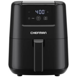 CHEFMAN 2 Qt Mini Air Fryer – Digital Space-Saving Compact Air Fryer with Nonstick and Dishwasher Safe Basket, Quick & Easy Meals in Minutes, Features Digital Timer and Shake...