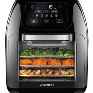 CHEFMAN Multifunctional Digital Air Fryer+ Rotisserie, Dehydrator, Convection Oven, 17 Touch Screen Presets Fry, Roast, Dehydrate, Bake, XL 10L Family Size, Auto Shutoff, Large...