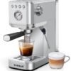 CHULUX Kompatto Espresso Machine 20 Bar with Milk Frother, Stainless Steel Automatic Espresso Coffee Machine for Home Latte & Cappuccino Maker, 40oz Removable Water Tank, 1350W