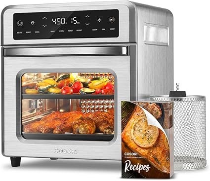 COSORI 11-in-1 Air Fryer Oven , 13Qt Small Footprint Airfryer combo with Rotisserie, Toast, Bake, Roast, Reheat Functions and more, Recipe Book & 6 Accessories Included, Perfect...