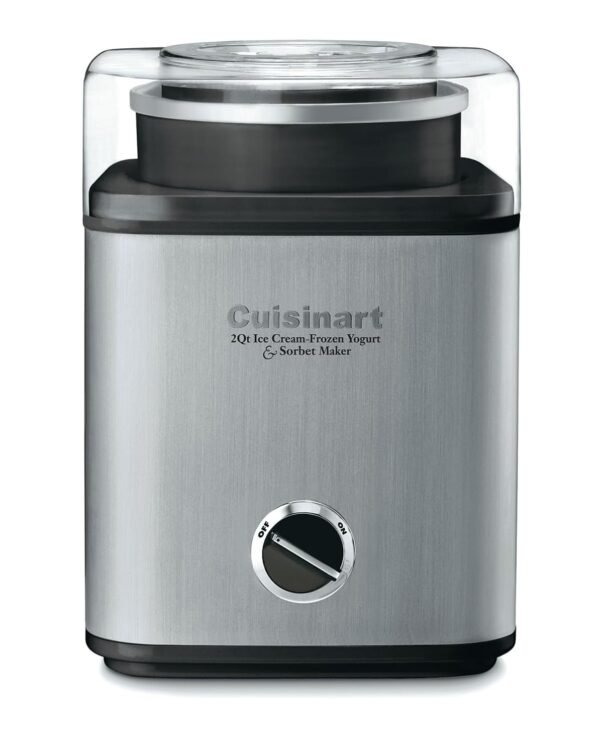 Cuisinart CIM-60PC Pure Indulgence Automatic Frozen Yogurt, Sorbet and Ice Cream Maker, 2 quart, Grey and Black
