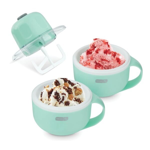 DASH My Mug Ice Cream Maker Machine (Aqua): Multi-Purpose Soft Serve Ice Cream Machine with (2) Bowls for Homemade Gelato, Sorbet, Frozen Yogurt, Built-In Ingredient Chute, Easy... DASH My Mug Ice Cream Maker Machine (Aqua): Multi-Purpose Soft Serve Ice Cream Machine with (2) Bowls for Homemade Gelato, Sorbet, Frozen Yogurt, Built-In Ingredient Chute, Easy...