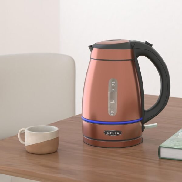 Electric Kettle BELLA 14753 Review Safety Features Stylish Copper Chrome Design