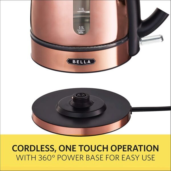 Electric Kettle BELLA 14753 Review Safety Features Stylish Copper Chrome Design