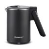 Elite Gourmet EKT719 Dual Volt 120-230V, Travel Double Wall Insulated Cool-Touch, 0.6L Electric Kettle, Stainless Steel Interior, Hinged-Locking Lid, Retractable Handle, Auto...