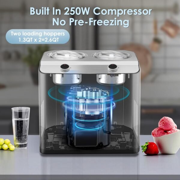 Homtone Ice Cream Maker Review Double Bowl Compressor Machine for Two Flavors