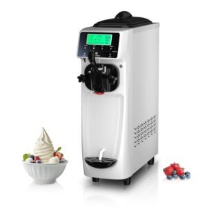Ice Cream Maker Machine for Home, 5 Inch Screen Soft Serve Ice Cream Machine 4.2 Gals/H Single Flavor Ice Cream Maker with Pre-Cooling Soft Serve Machine with 1.6 Gals Tank for...