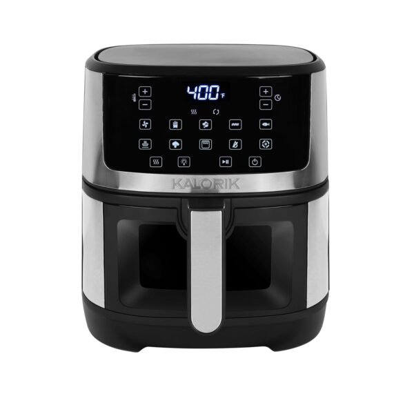 Kalorik Air Fryer 5 Quart Capacity with Touchscreen Digital Controls 10 Smart Cooking Presets with Illuminated View Window Shake Reminder & Dishwasher Safe Basket, 1500-Watts,...