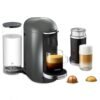 Nespresso Vertuo Plus Deluxe Coffee and Espresso Maker by Breville, Titan with Aeroccino Milk Frother