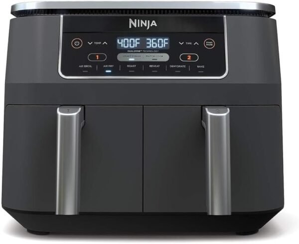 Ninja DZ201 Foodi 8 Quart 6-in-1 DualZone 2-Basket Air Fryer with 2 Independent Frying Baskets, Match Cook & Smart Finish to Roast, Broil, Dehydrate & More for Quick, Easy... Ninja DZ201 Foodi 8 Quart 6-in-1 DualZone 2-Basket Air Fryer with 2 Independent Frying Baskets, Match Cook & Smart Finish to Roast, Broil, Dehydrate & More for Quick, Easy...