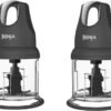 Ninja Food Chopper Express Chop with 200-Watt, 16-Ounce Bowl for Mincing, Chopping, Grinding, Blending and Meal Prep (NJ110GR) (Gray pack of 2)