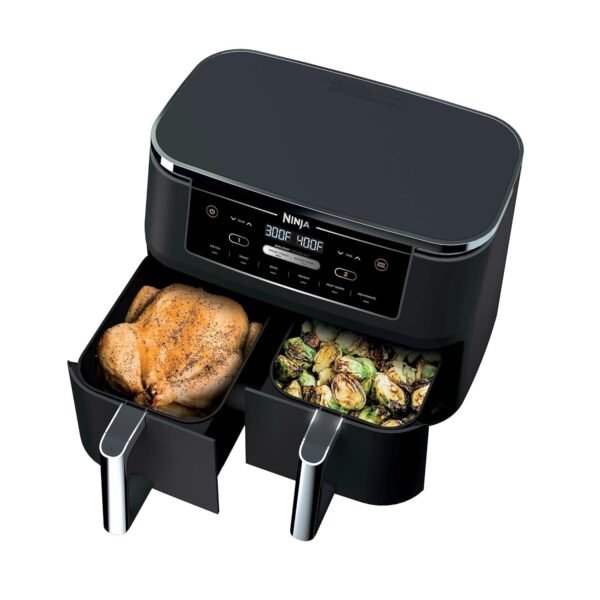 Ninja R-AD300CO Foodi 6-in-1 10-qt. XL 2-Basket Air Fryer with DualZone Technology, Black - Certified Refurbished