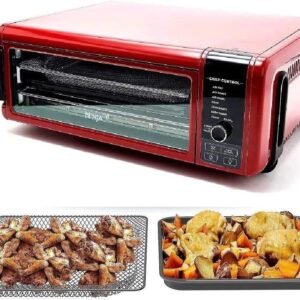 Ninja SP101 Foodi 8-in-1 Air Fry Large Toaster Oven Flip-Away for Storage Dehydrate Keep Warm 1800w XL Capacity (Renewed) RED