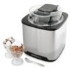 Nostalgia 2-Quart Digital Electric Ice Cream for Homemade Ice-Cream, No Salt or Ice Required, Overnight Chill Canister, Stainless Steel