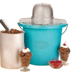 Nostalgia ICMP400BLUE 4-Quart Electric Ice Cream Maker with Easy Carry Handle Nostalgia ICMP400BLUE 4-Quart Electric Ice Cream Maker with Easy Carry Handle