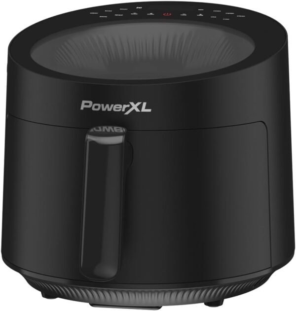 PowerXL LUMINEX 5.3 QT Radiant Light Air Fryer, Heats to 400°F in 2.4 Seconds, Auto Shut-off, 10 Quick-Touch Presets, Skylight Window