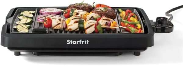 Starfrit The Rock Electric Indoor Smokeless BBQ Grill, Black Medium