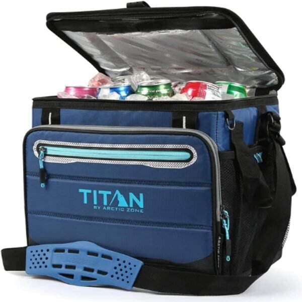 Titan 1330878 Portable Fridge Capacity 40 Cans + Ice, 5 Layers of Insulation, Up to 2 Days of Ice Preservation Blue