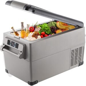 VEVOR CF35 Portable 37 Quart(35 Liter) 12 Volt App Control(-4℉~68℉), Car Refrigerator Dual Zone with 12/24v DC & 110-240v AC for Camping, Travel, Fishing, Outdoor or Home Use,...