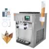 VEVOR Commercial Ice Cream Machine, 21 QT/H Yield, 1800W 3-Flavor Countertop Soft Serve Ice Cream Maker, 2 x 4L Hopper 2 x 1.8L Cylinder, LCD Panel Auto Clean Pre-cooling, for...