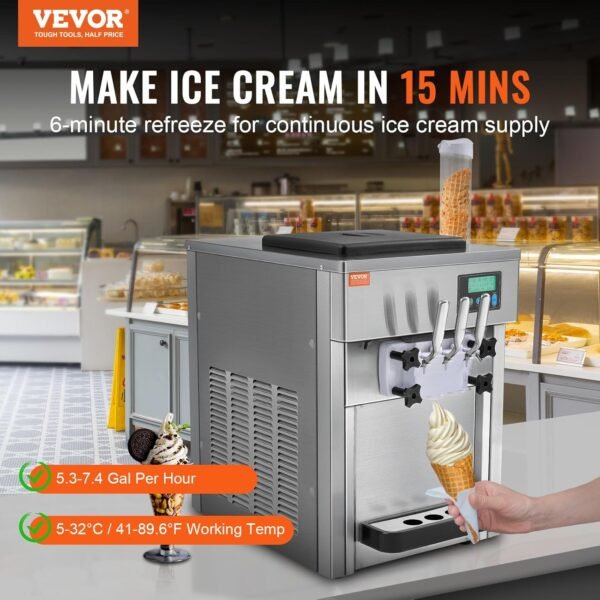 VEVOR Commercial Ice Cream Machine Review Rapid Freeze Efficiency and User-Friendly Features