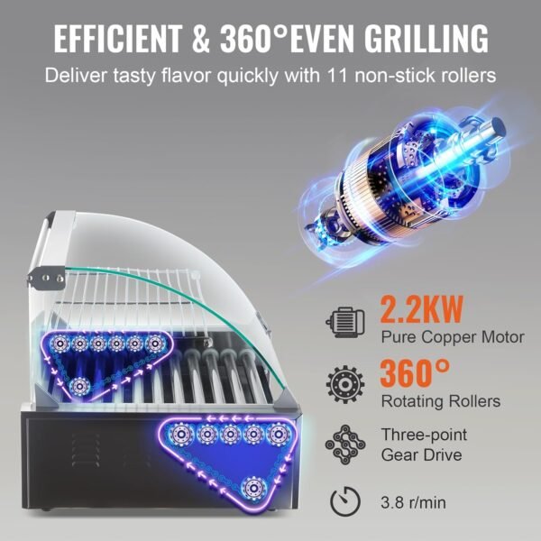 VEVOR Hot Dog Roller Review Powerful 11 Roller Electric Grill for Perfect Sausages